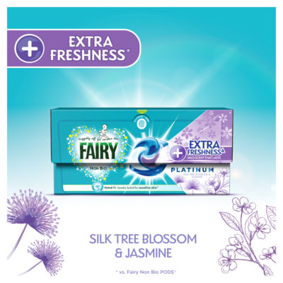 Fairy Non Bio Platinum PODS Silk Tree Blossom Jasmine 29 Washes - British product