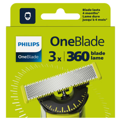 Philips OneBlade 360 Replacement Blades for Face Electric Grooming Blades 3 Pack