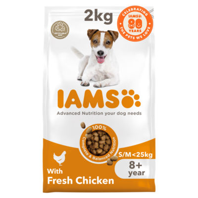 Iams Senior Small Medium Chicken Dry Dog Food 2kg, UK version