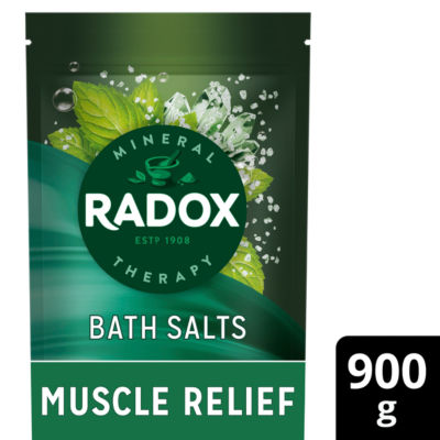 Radox Muscle Relief Peppermint Bath Salts 900g, imported from the UK