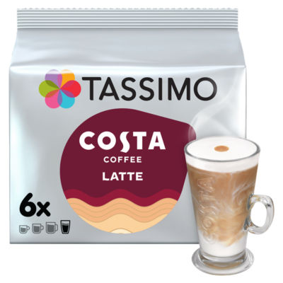 Tassimo Costa Latte Coffee Pods x6 (British brand)