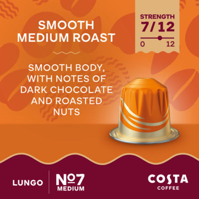 Costa Coffee smooth medium roast lungo pods x10 - British product