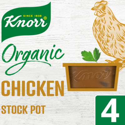 Knorr organic chicken stock pot 4 x 26g, UK version