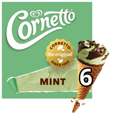 Cornetto Mint Ice Cream Cones 6 pack 90ml - British product
