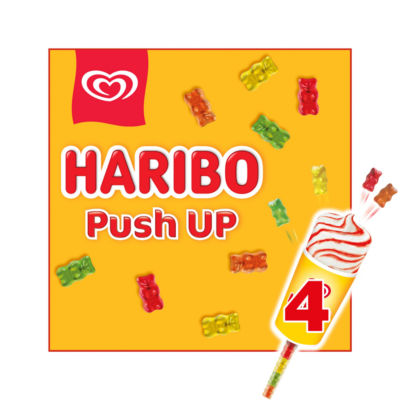 Haribo Push-Up Strawberry & Vanilla Ice Lollies 4 x 85ml, UK version