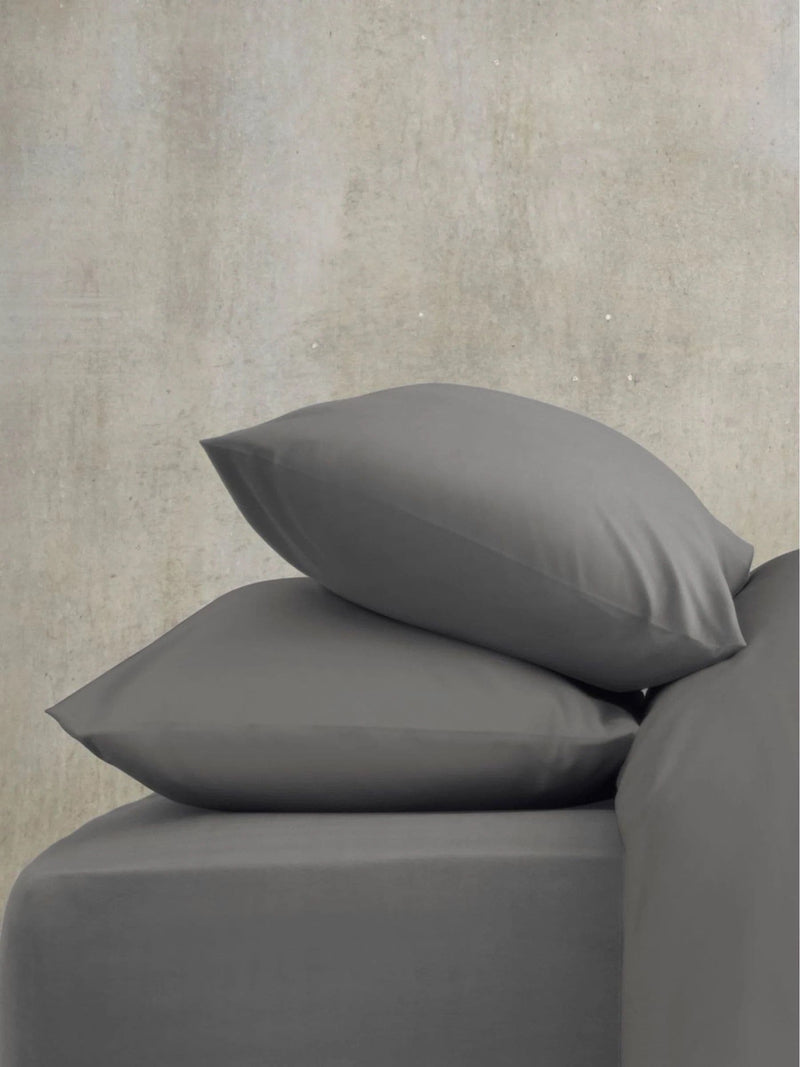Grey charcoal duvet cover and pillowcase set, UK version