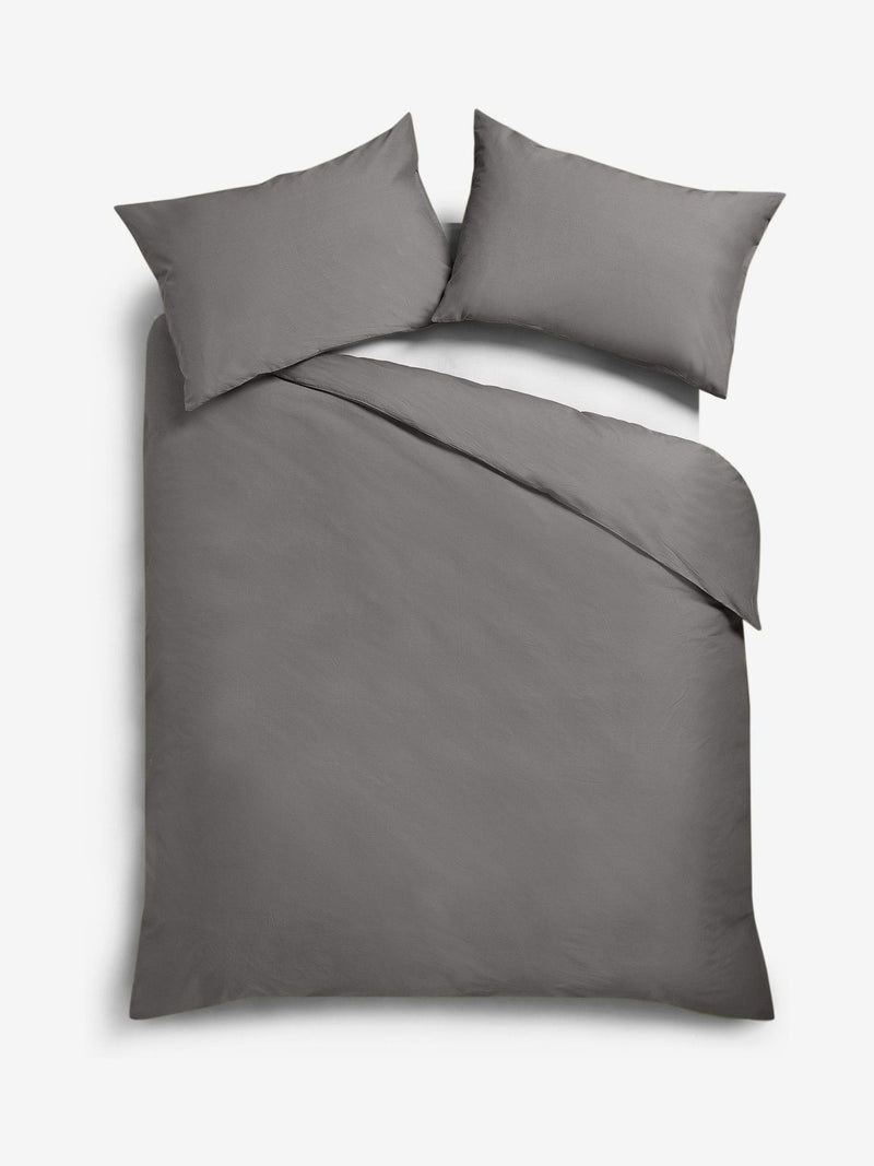 Grey charcoal duvet cover and pillowcase set, UK version