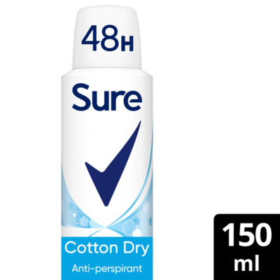 Sure Cotton Dry anti-perspirant deodorant spray 150ml (British brand)