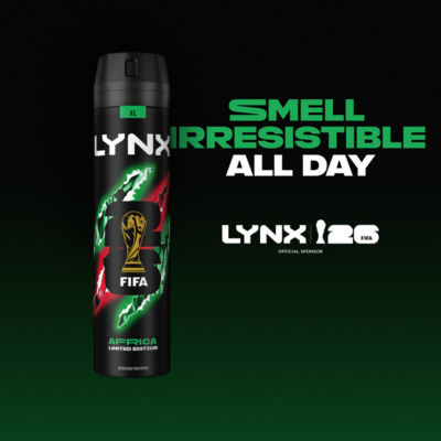 Lynx Africa Limited Edition FIFA Aerosol Body Spray 250ml, imported from the UK