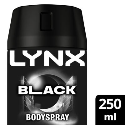 Lynx Black Aerosol Body Spray 250 ml, UK version