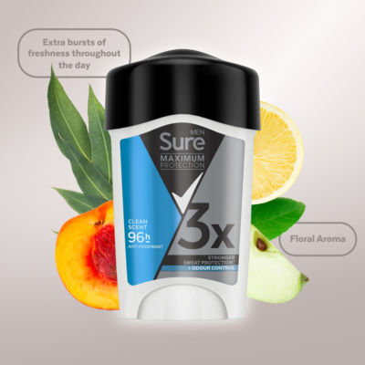 Sure men maximum protection anti-perspirant cream clean scent 45ml (British brand)