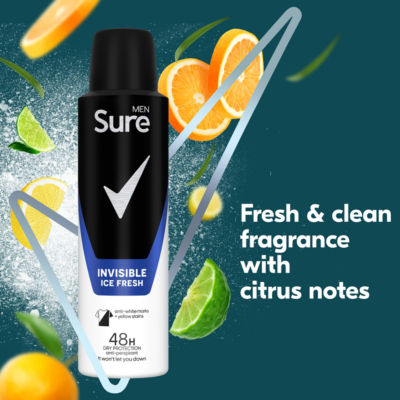 Sure antiperspirant spray invisible ice fresh 150ml (British brand)
