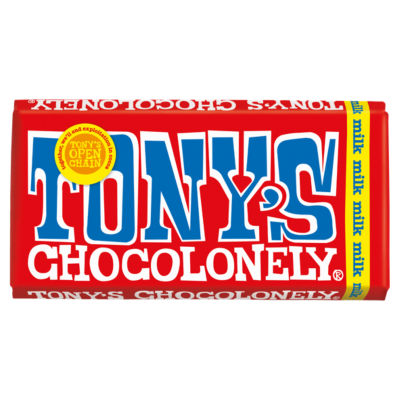 Tony's Chocolonely milk chocolate bar 180g (British brand)