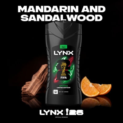 Lynx Limited Edition FIFA Africa 3-in-1 Body Wash 225 ml, UK version