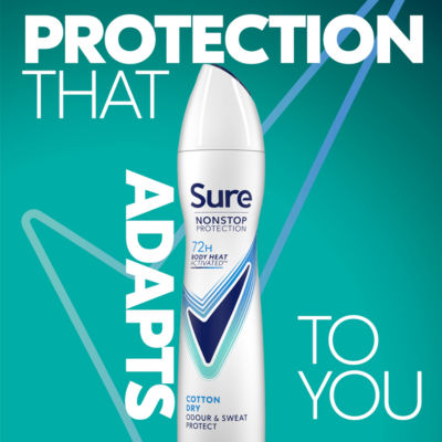 Sure Nonstop Protection Cotton Dry Anti-Perspirant Aerosol 250ml (British brand)