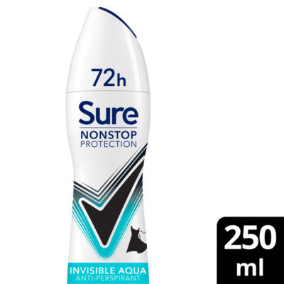 Sure Invisible Aqua Anti-Perspirant Aerosol 250 ml (British brand)
