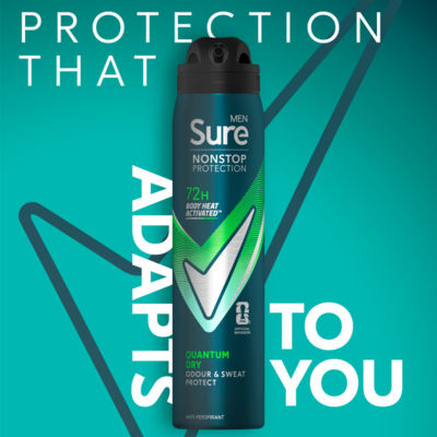 Sure Nonstop Protection Quantum Dry Anti-Perspirant Aerosol 250 ml (British brand)