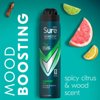 Sure Nonstop Protection Quantum Dry Anti-Perspirant Aerosol 250 ml (British brand)