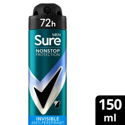 Sure Men's Anti-Perspirant Aerosol Invisible Ice Fresh 150ml (British brand)