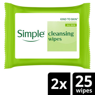 Simple Kind to Skin Biodegradable Cleansing Wipes 50 (British brand)