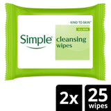 Simple Kind to Skin Biodegradable Cleansing Wipes 50 (British brand)