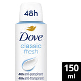 Dove Classic Fresh Anti-Perspirant Aerosol 150ml - British product