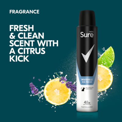 Sure men invisible ice fresh anti-perspirant spray 200 ml (British brand)