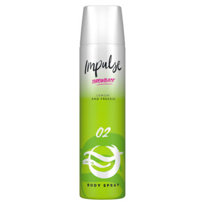 Impulse O2 Lemon and Freesia Body Spray 75ml, UK version