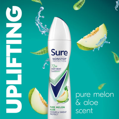 Sure anti-perspirant spray Pure Melon Aloe 250ml (British brand)