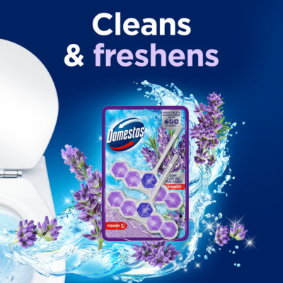 Domestos Lavender Toilet Rim Blocks 2x 50g - British product