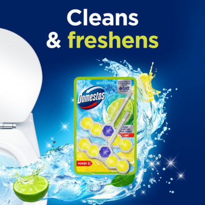 Domestos lime toilet rim block 2x 50g - British product