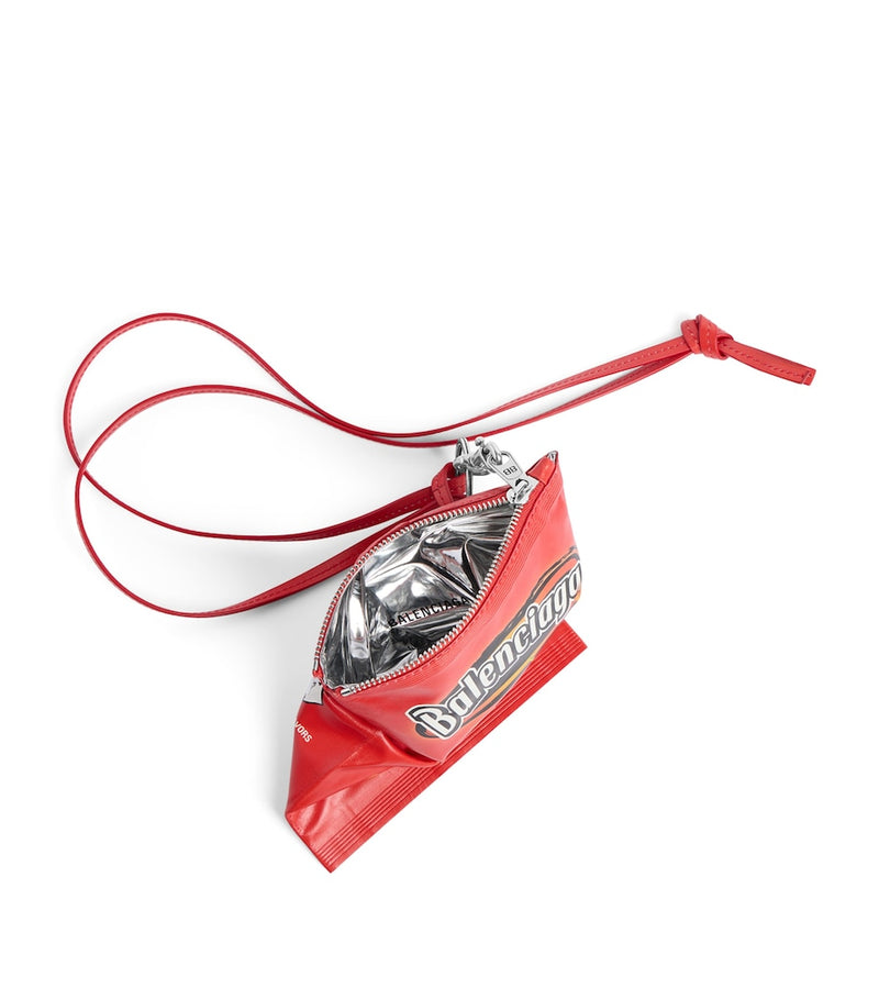 Balenciaga Calf Leather Chips Phone Pouch