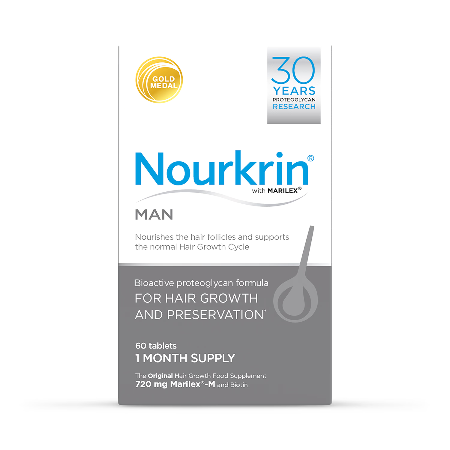 Nourkrin Man Hair Preservation 60 Tablets, imported from the UK