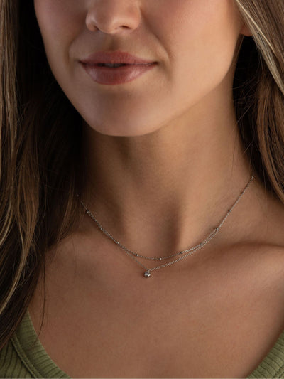 Sterling Silver Cubic Zirconia Choker Necklace 41cm