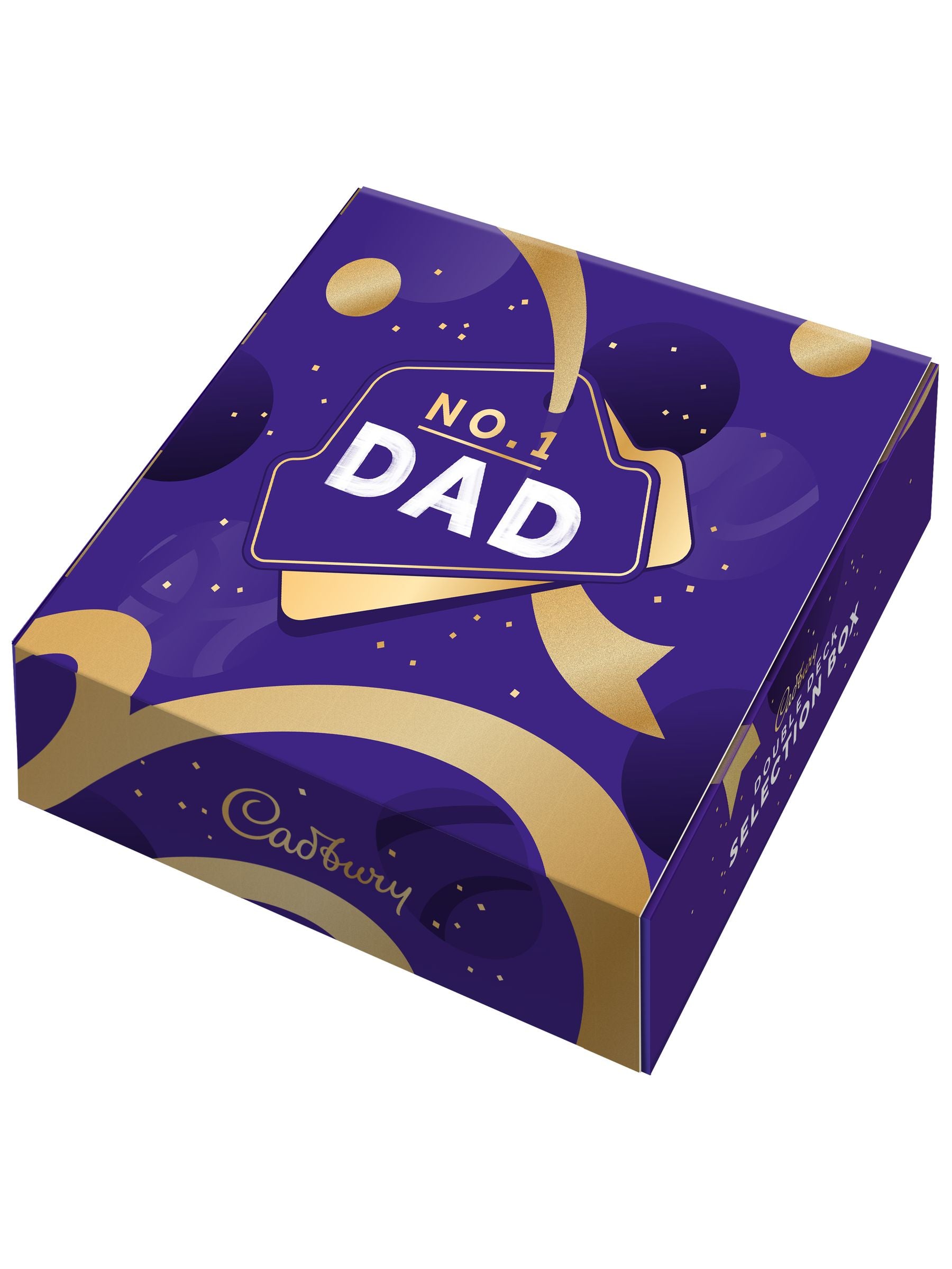 Cadbury Double Deck Chocolate Selection Dad Box measuring 25x23x6.5cm - British product
