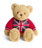 Plush Soft Toy Bear with Golden Thread Detailing and Satin Bow