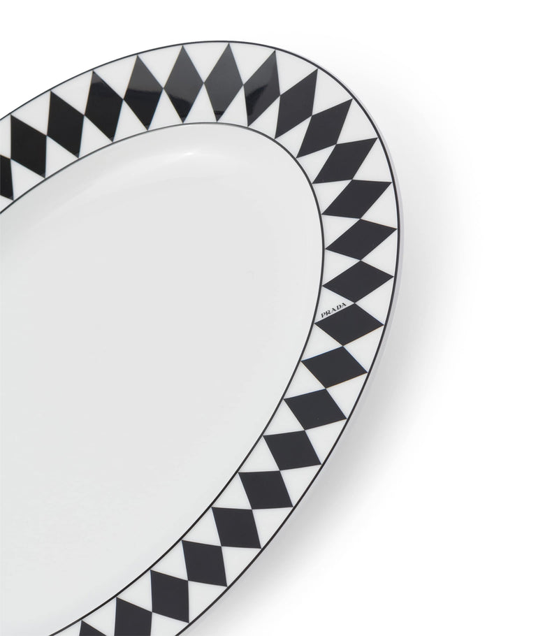 Prada chequerboard serving plate 34cm, imported from the UK