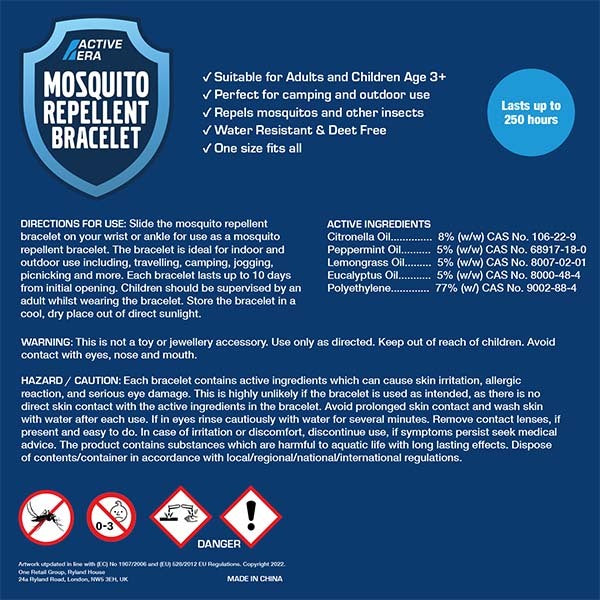 Active Era mosquito repellent bands 12 pack - British product