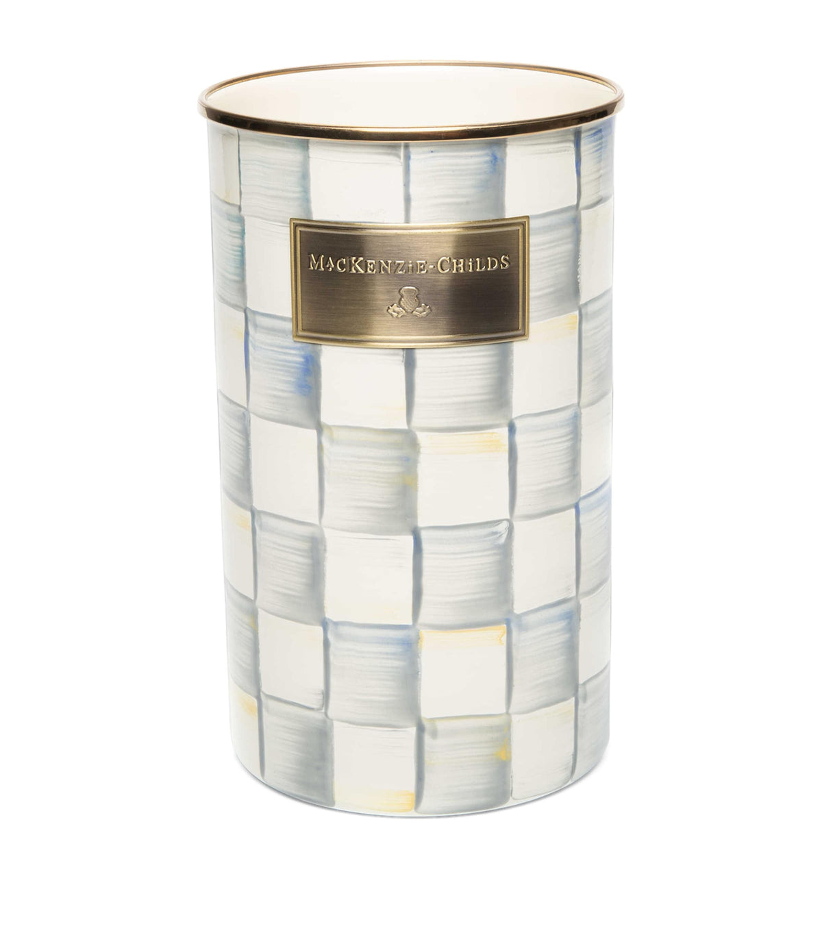 MacKenzie-Childs Sterling Check utensil holder 21.5cm, imported from the UK