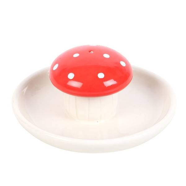 Ceramic mushroom incense holder 9.8cm x 9.8cm x 5cm (British brand)