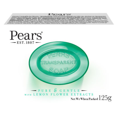 Pears soap bar with lemon flower extracts 125g, imported from the UK