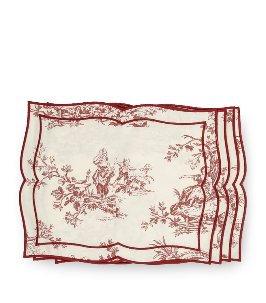 Maison Margaux linen maroon toile placemats set of 4 36x45cm, imported from the UK