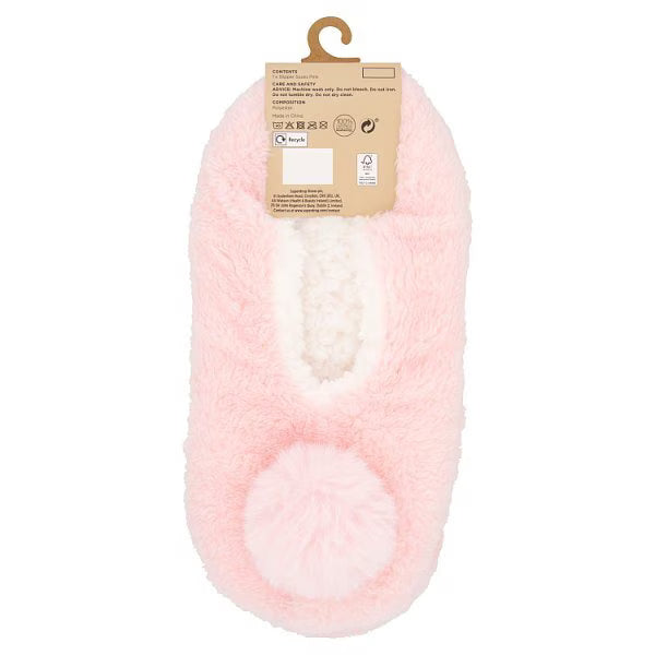 Superdrug Slipper Socks Pink One Size (British brand)