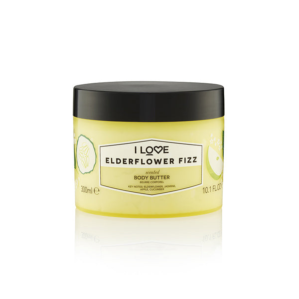 I Love Body Butter Elderflower Fizz 300ml, imported from the UK
