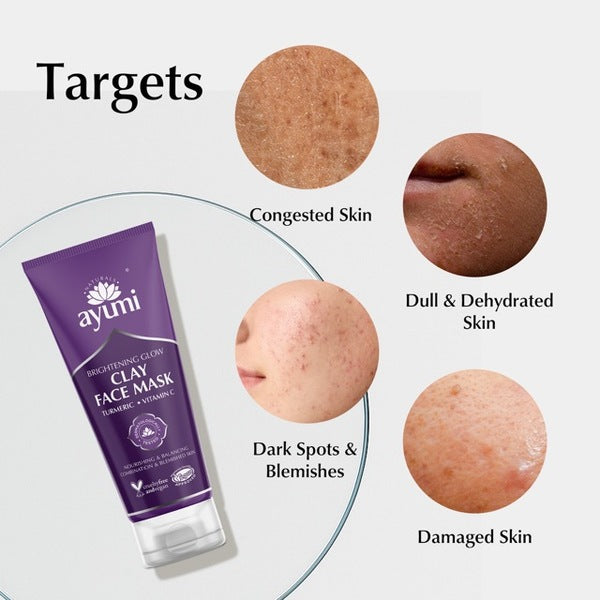 Ayumi Glow Clay Face Mask Travel Size 20ml - British product