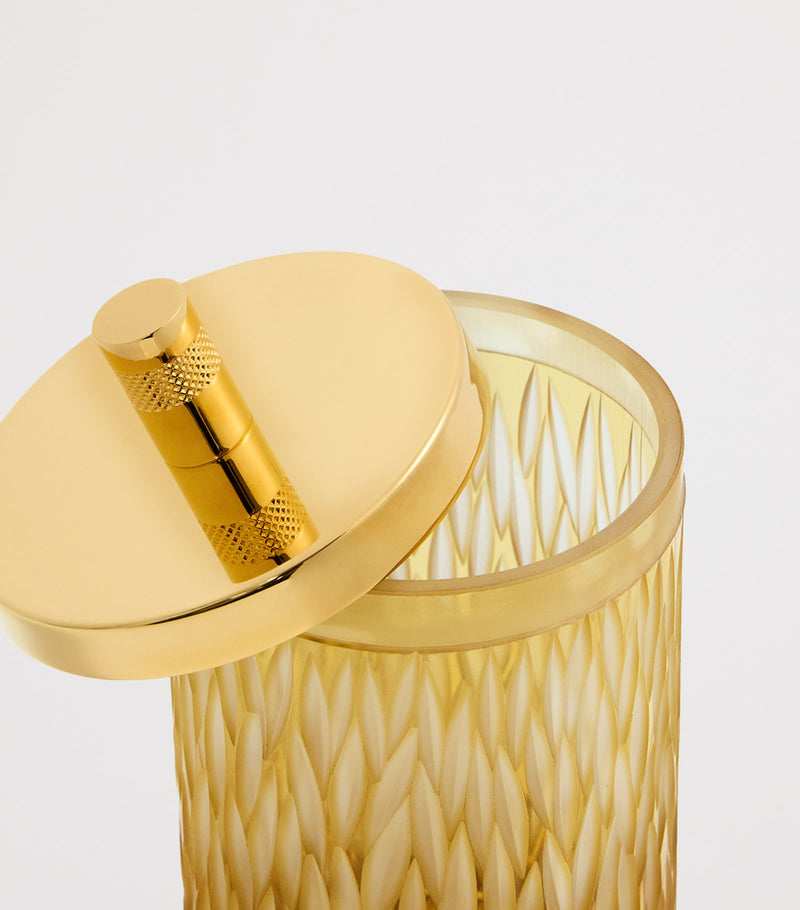 ZODIAC Crystal Amber Cotton Wool Jar