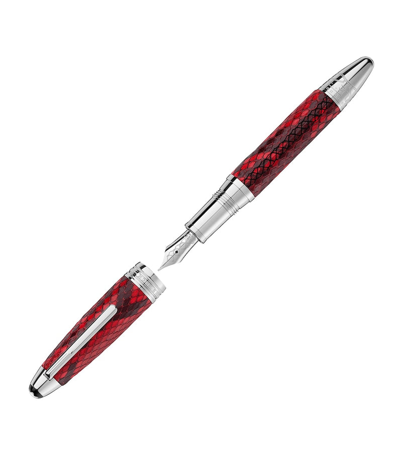 Montblanc Platinum-Plated Leather Meisterstück fountain pen, imported from the UK