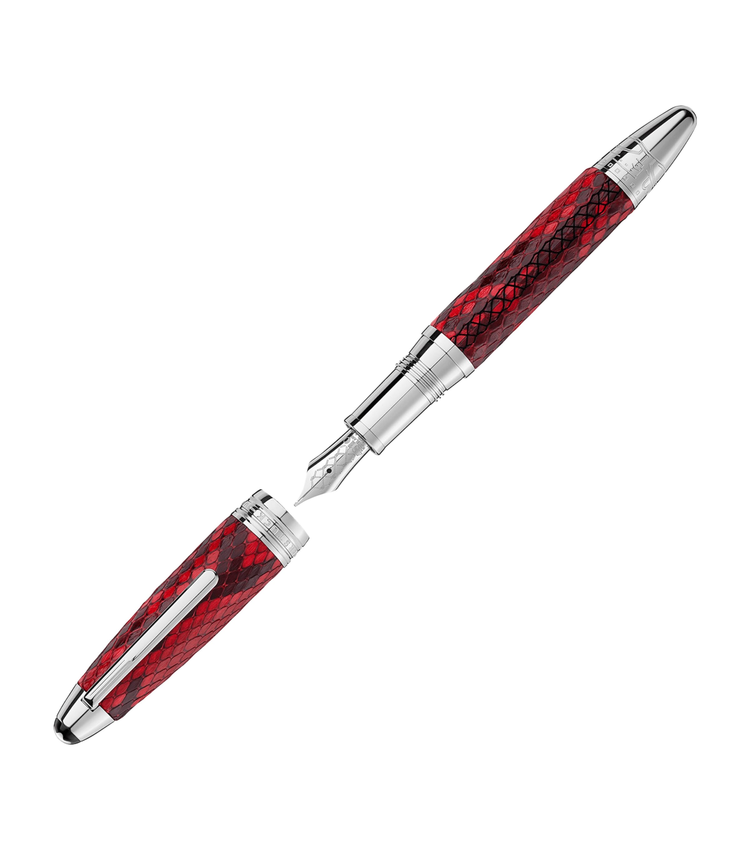 Montblanc Platinum-Plated Leather Meisterstück fountain pen, imported from the UK