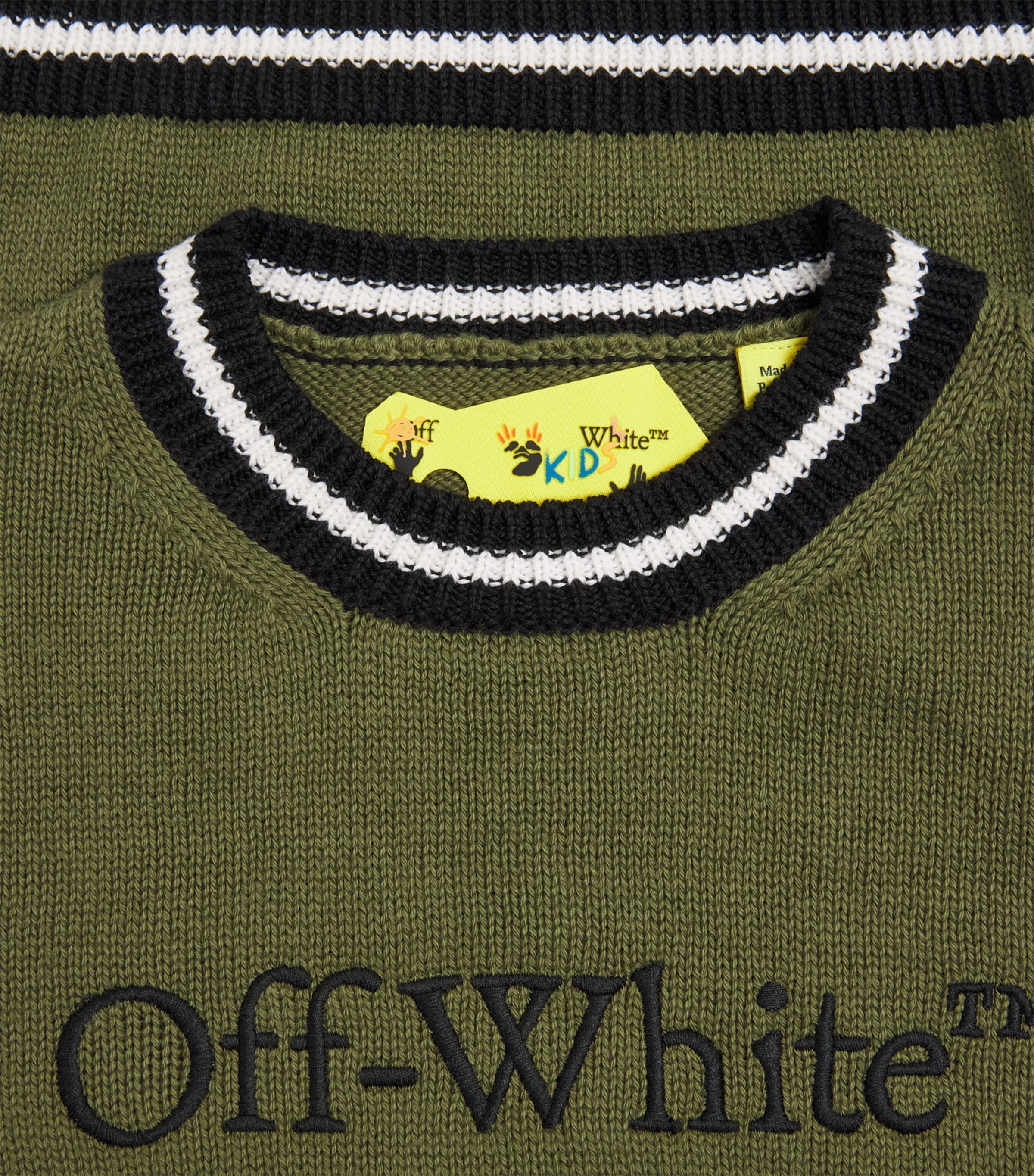 Off-White Bookish sweater for kids aged 4-12+ years, imported from the UK