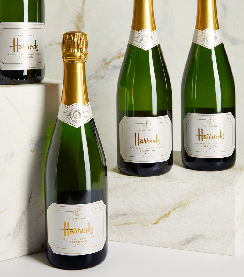 Harrods Blanc de Blancs Grand Cru Champagne Non-Vintage Case (12 Bottles) - Champagne, France